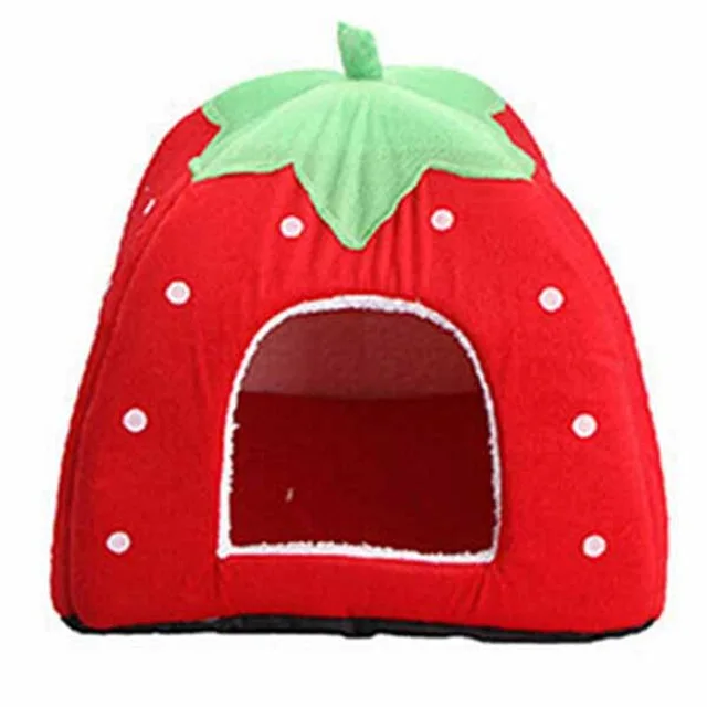 Red Pet House Cat Bed House for Cats Small Dog Beds Starberry Pet Cats Kitten House Dog Kennel Winter Warm Soft Cat Beds Pet Product Cama Gato - Цвет: Red Pet House