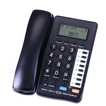 

FSK/DTMF Dual System Corded Phone Telephone with Caller ID, Blue Screen Landline, 8 Memory Number Dial, Wall Mountable