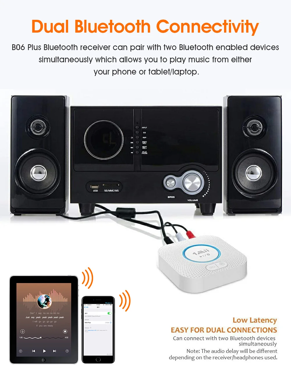 1mii b06 plus bluetooth 5.0 receptor de