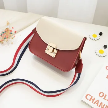 

2020 Summer Woman Striped Shoulder Bag Lady Crossbody Messager Girls Mobile Phone Sling Bag Soft PU Leather Small Square Bag