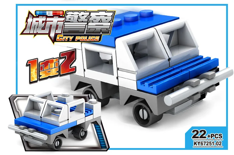 Серия городской полиции 16 в 1 городской полицейский грузовик строительный вертолет полицейский автомобиль DIY Кирпичи строительные игрушки для детей