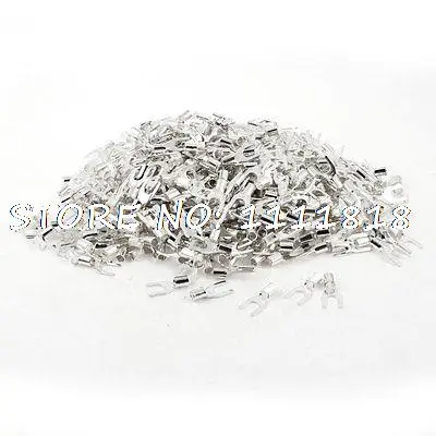 

1000pcs 5.3mm Stud 3.3mm Wire Fork Terminal Connector Non Insulated Copper Lug