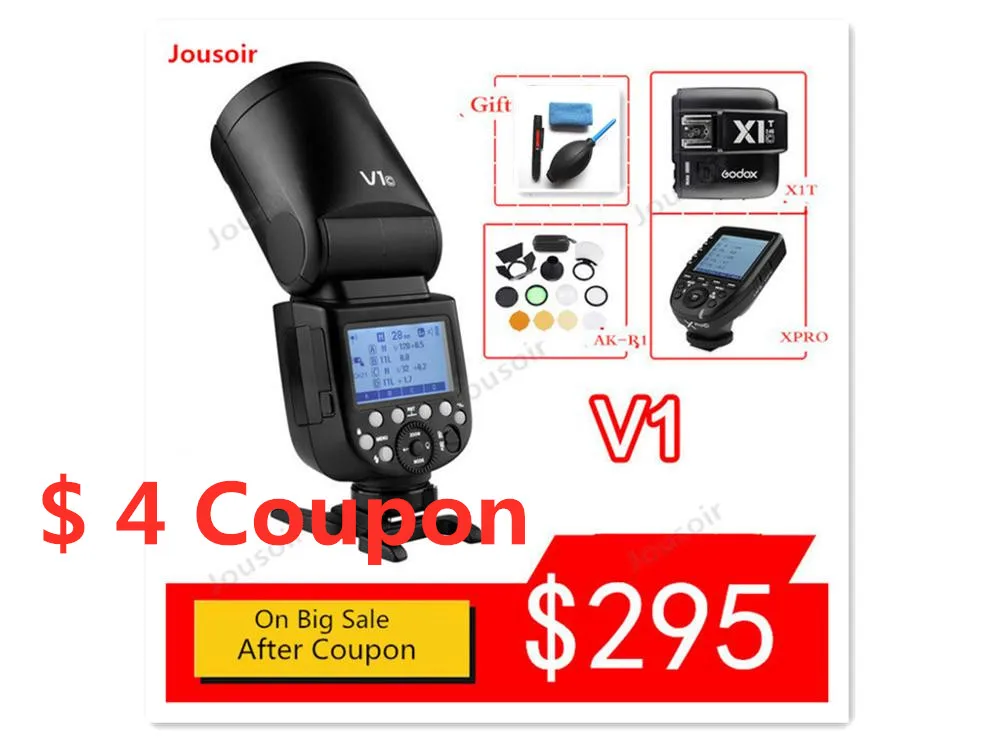 Godox V1 Flash V1C V1N V1S V1F V1O TTL 1/8000s HSS lithium battery