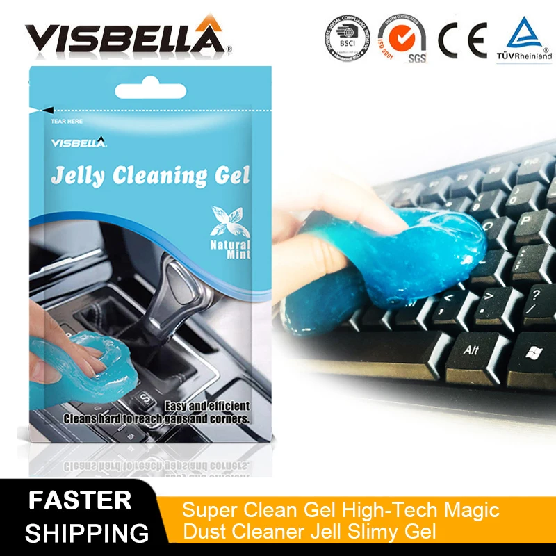 Чистящий гель Visbella Jelly эффективно очищает зазоры и углы пыли грязи для