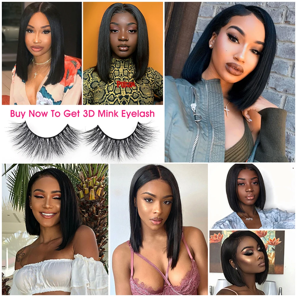 Brazilian-Straight-Lace-Front-Human-Hair-Wigs-Short-Bob-Wig-With-Baby-Hair-Natural-Hairline-Lace