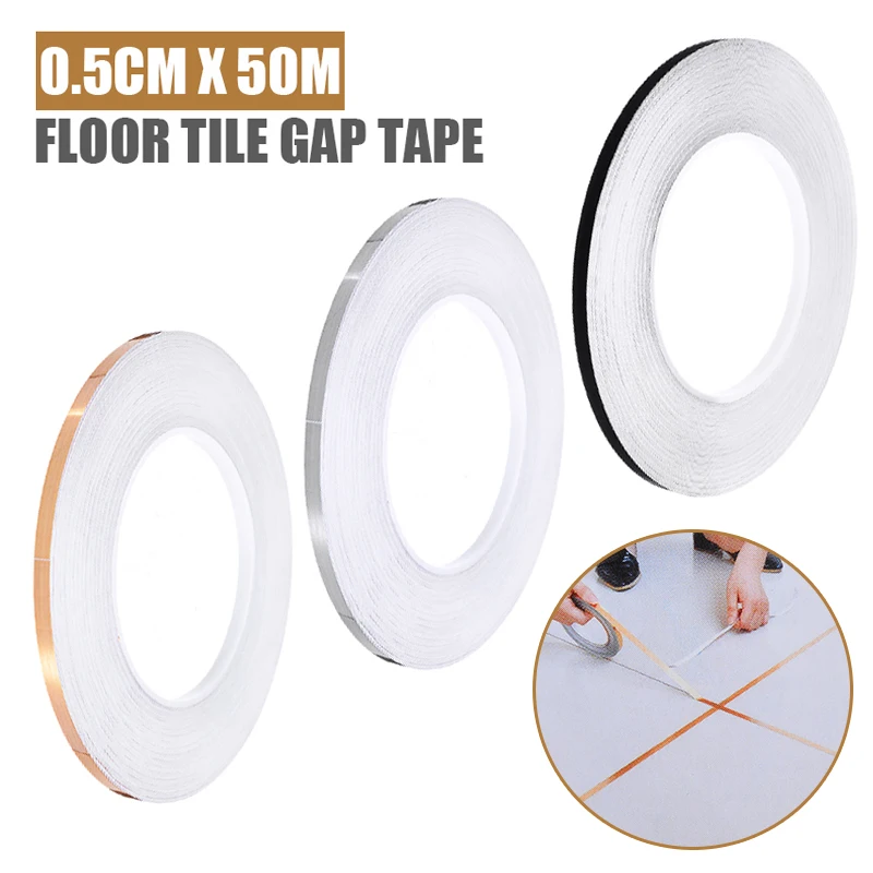 1pc Floor Tile Gap Tape Anti-moisture Kitchen Bedroom Mildew Beauty Wall Stickers 0.5cm x 50m | Обустройство дома