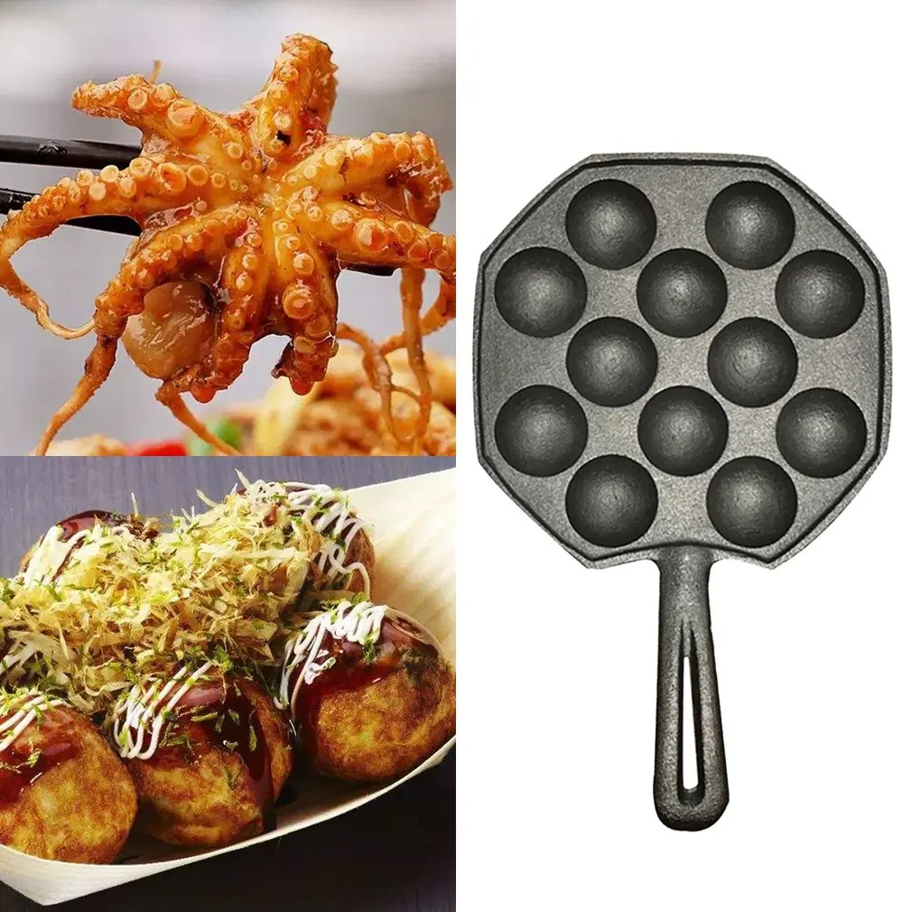 12 отверстий легко чистить DIY Takoyaki сковорода Осьминог шарики выпечки Форма для гриля горящая тарелка кухня инструменты для приготовления пищи