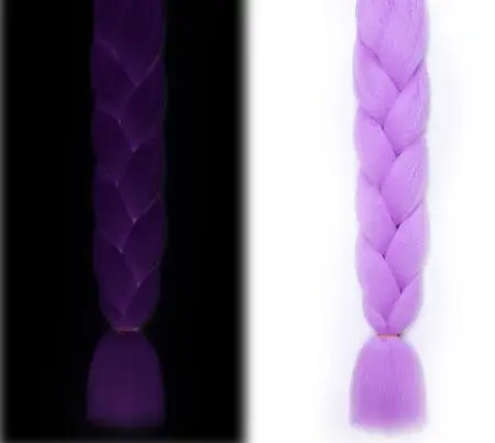 Ombre Glowing Luminous Luxury Synthetic Jumbo Braids Florescent Shining Hair In The Darkness  24inch 100G HIGH TEMPERATURE s6
