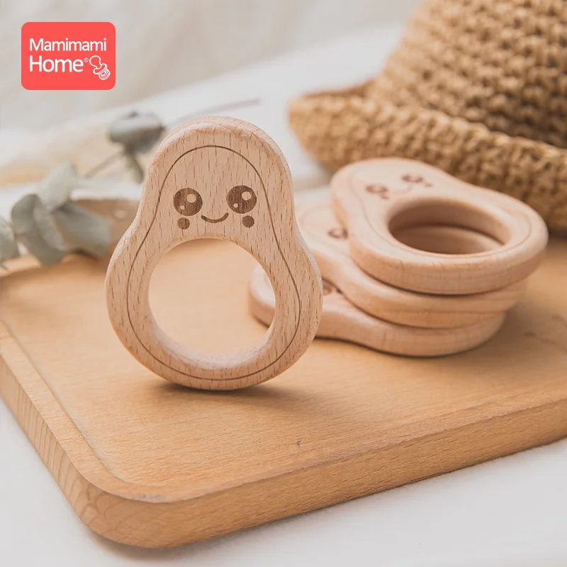 5 шт. деревянный авокадо шарик детский Прорезыватель для зубов без добавления