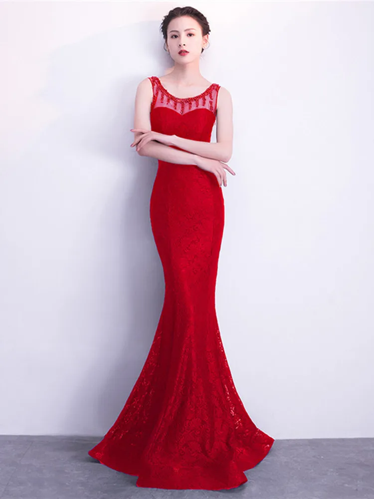 Skyyue вечернее платье с круглым вырезом без рукавов robe De Soiree Soild Crystal женские вечерние платья 2019 плюс размер вечерние платья C158