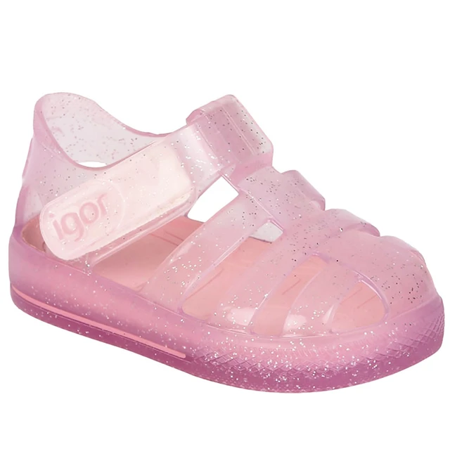 IGOR STAR GLITTER SANDAL ROSA – Bead Shack Kids Boutique