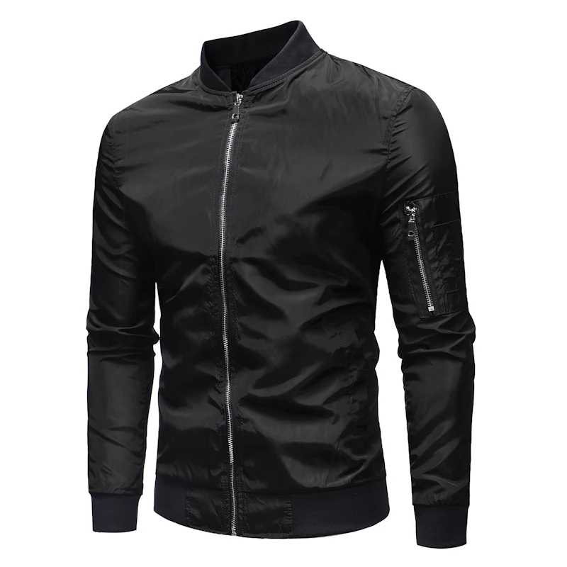 AliExpress Wish мужские однотонные уличные военные Стильные Простые универсальные куртки на молнии