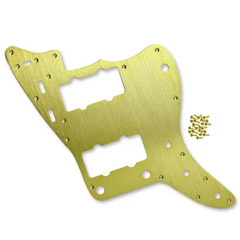 

FLEOR Gold Aluminum Metal Electric Guitar Pickguard Scratch Plate 1Ply & Screws for Vintage US Jazzmaster Guitar Accessories