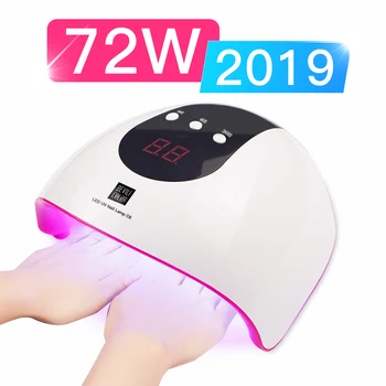 

72W LED UV Nail Lamp 24 Leds Nail Dryer For Curing Two Hand UV Gel Nail Polish with Sensor Timer LCD Display 30/60/90s Drying