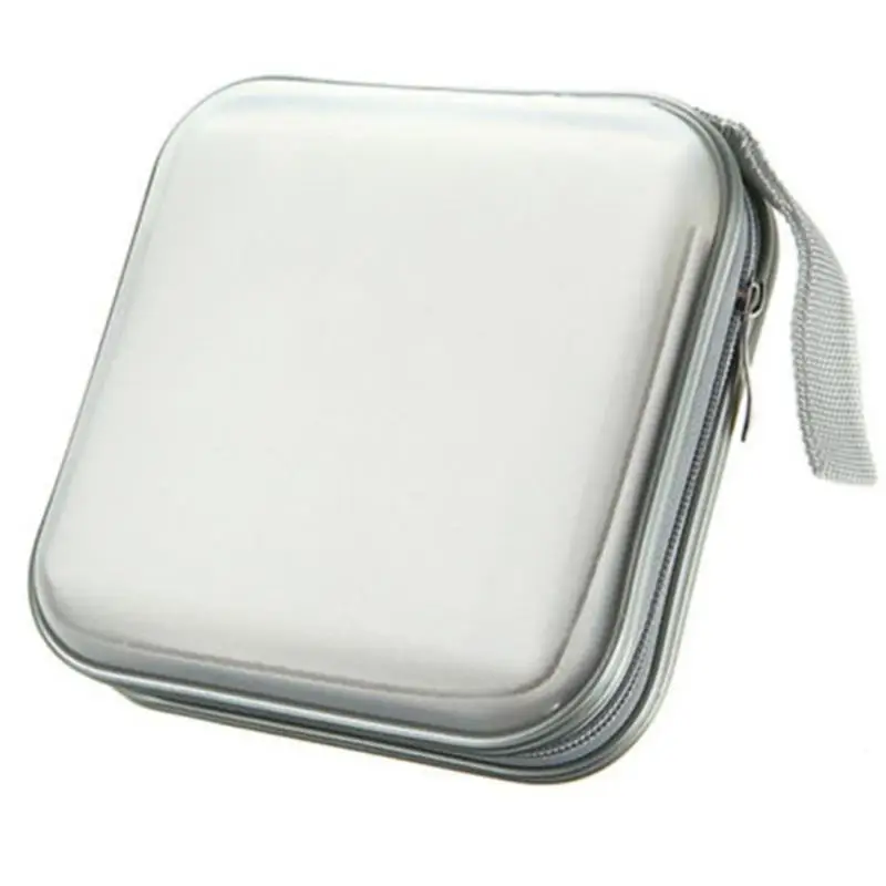 Коробка для компакт-дисков DVD сумка чехол для хранения и переноски Портативный для выведения токсинов, 40 шт Ёмкость компакт-диск сумка для dvd-дисков набор контейнеров для хранения держатель - Цвет: Белый