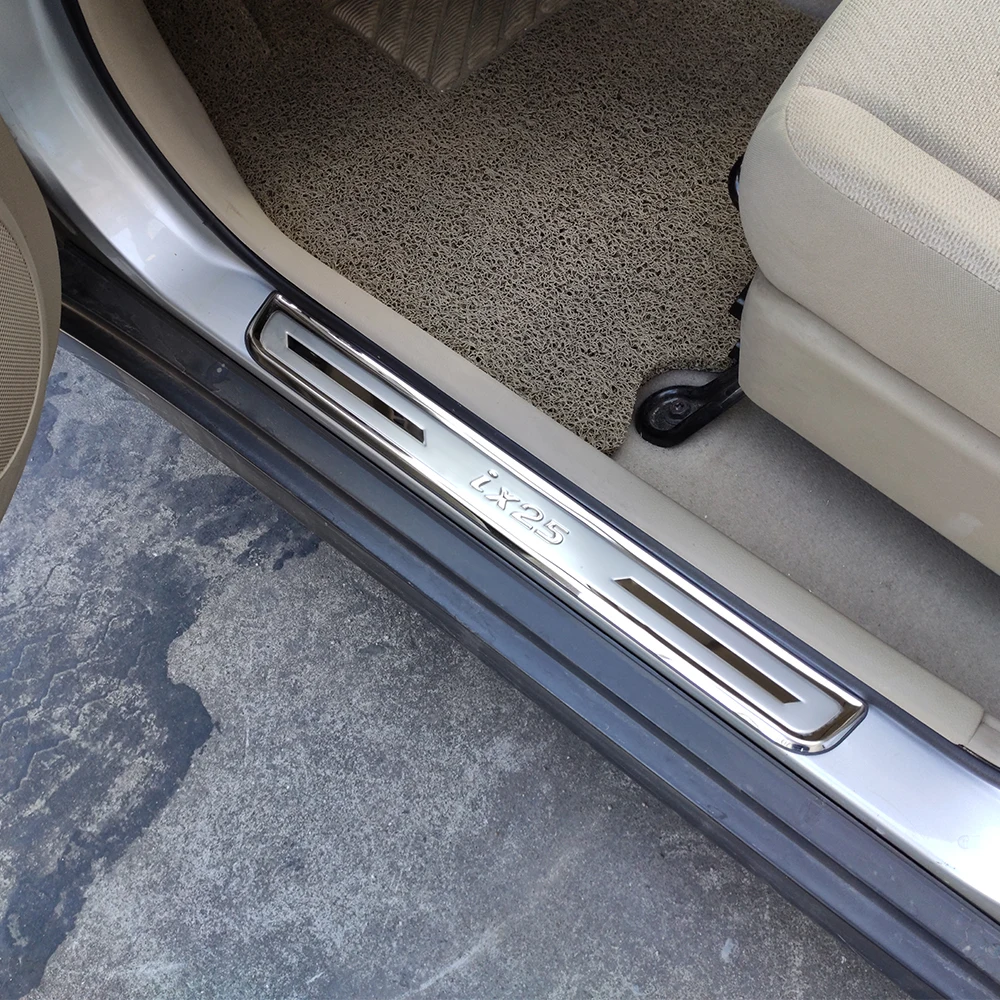 

Auto Protector Sticker For Hyundai IX25 2015 2017 2018 Stainless Door Sill Scuff Plate Pedal Guard Trim Car Styling Accessories