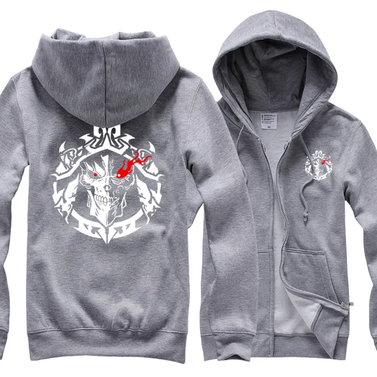 Fashion Men's Anime Overlord 3 Ainz Ooal Gown Albedo Fleece Thicken Men Hoodies Sweatshirts Hoody Jacket Coat Plus Size M-5XL - Цвет: Армейский зеленый