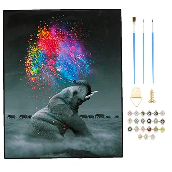 

Paint By Number Elephant Animal HandPainted DIY Gift Kit Drawing On Canvas Oil Painting Picture Wall Art Home Decoration