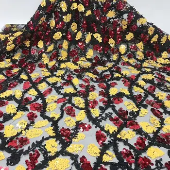 

2020 Latest Design white Velvet With Sequins embroidery African French Lace Fabric High Quality Nigerian lace fabric