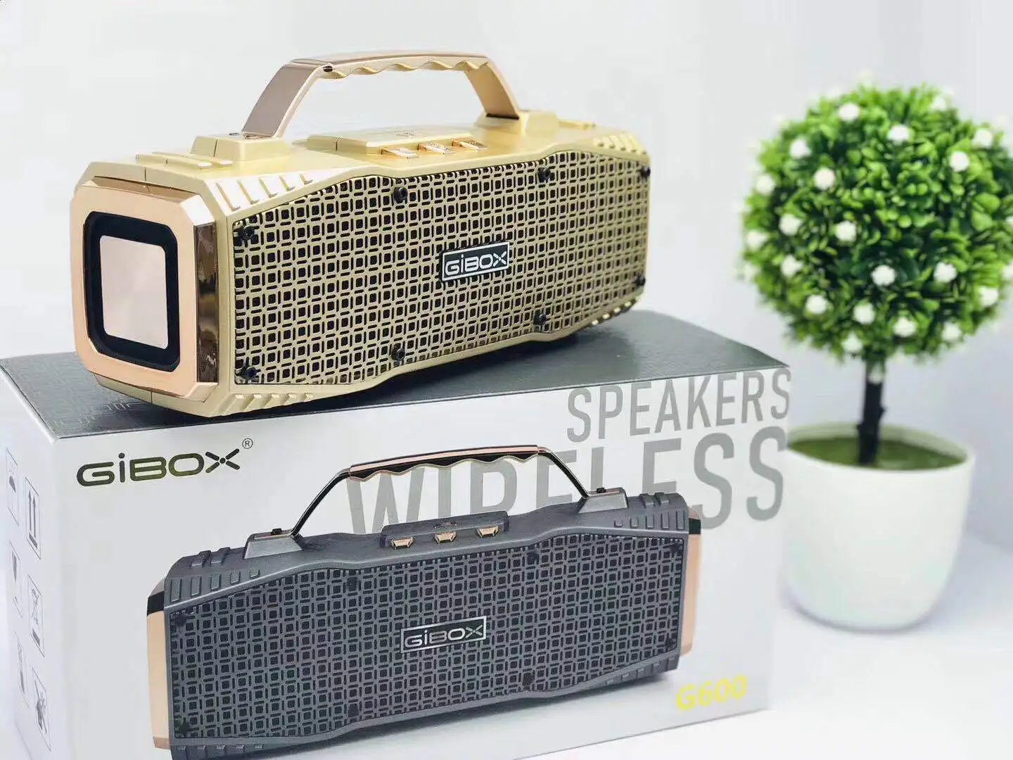 Золотой Bluetooth динамик 16 Вт Портативный Открытый 4000 мАч Беспроводная аудио карта U диск радио Воспроизведение поддержка вызова TF FM - Цвет: Золотой