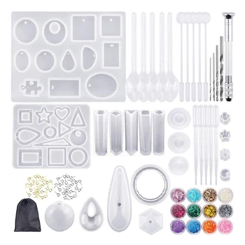 

Handmade Crystal Epoxy Resin Mold Necklace Pendant Casting Silicone Mould DIY Crafts Jewelry Earrings Making Tool