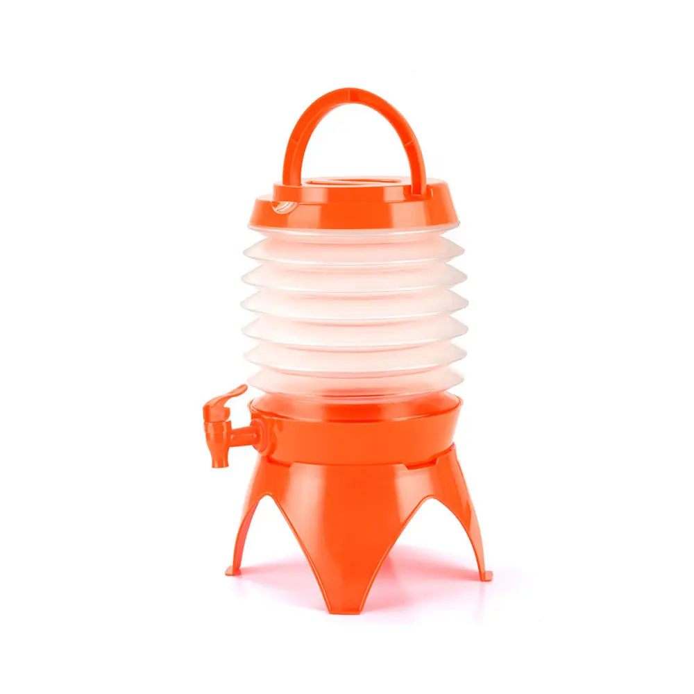 Orange Телескопическое ведро, регулируемое, для кемпинга, спорта, 5л, PE, пивное, ЖИДКОЕ, складное ведро, ручное, для прогулок на открытом воздухе - Цвет: Orange