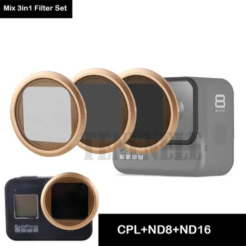 

For Gopro Hero 8 Black magnet Filter Polar Neutral Density Filter Protector For Go Pro Hero8 Action Camera UV+CPL Polar+ND8 Set