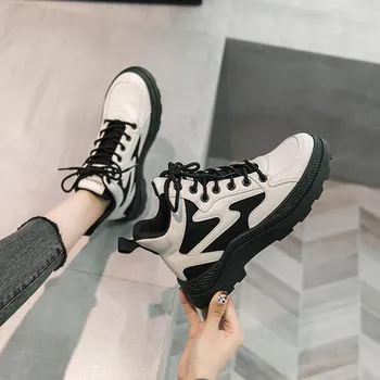 

2020 new spring and autumn white all-match breathable high-top all-match large size casual flat shoes
