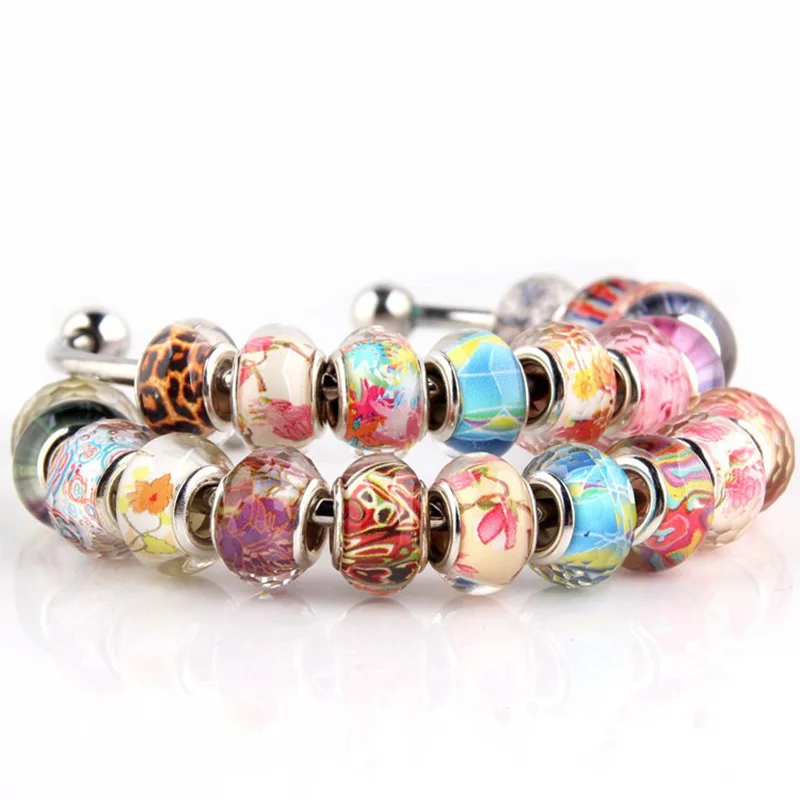 

20pcs/set Colordul Glass Beads Big Hole(5mm) Loose Beads for DIY Jewelry for Women Girls