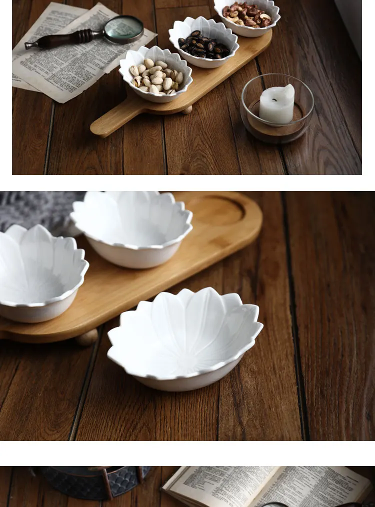 Ceramic Plate Sauce Dish Restaurant Household Creative Irregular Afternoon Tea Dessert Dish Dessert Fruit Dried Fruit Plate