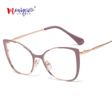 Очки для чтения кошачий глаз для женщин винтажные модные очки мужские Ретро прозрачные линзы роскошные плоские зеркальные обычные очки