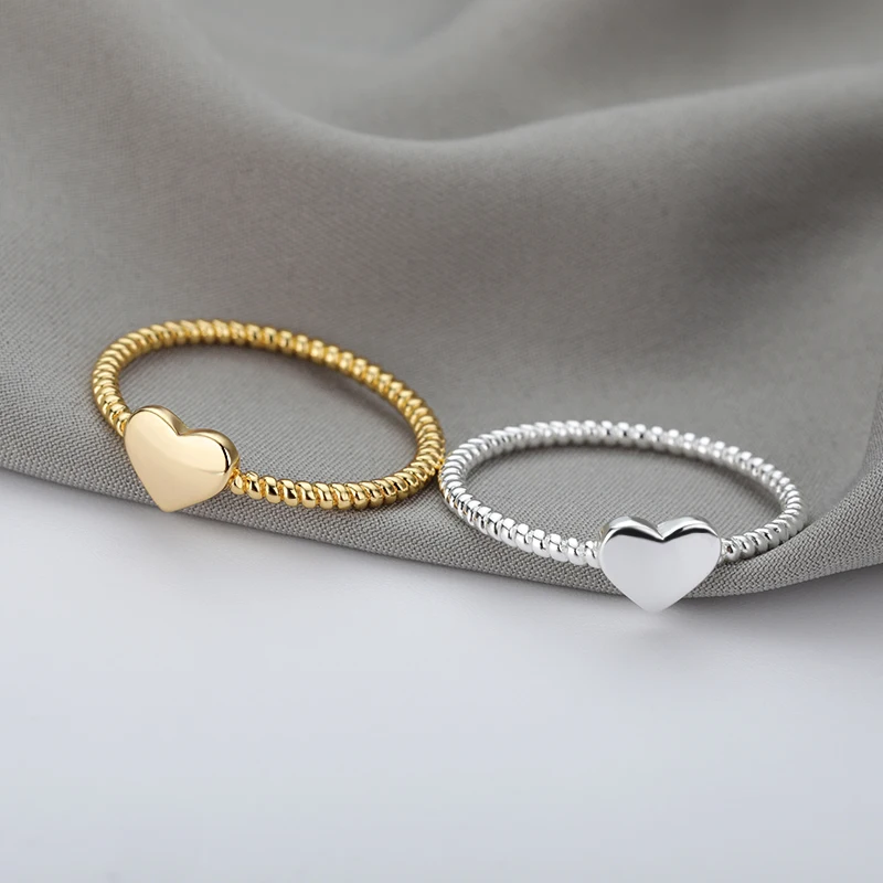 Female Women's Rings Wedding Stainless Steel Love Heart Round Ring Gifts Girl Party Fashion Copper Jewelry Accessories
