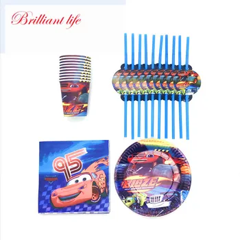 

New Sale 50/80 pcs Blaze And The Monster Machines Theme Birthday Party Cup Plate Napkin Straw Event Party Paper Tableware Supply