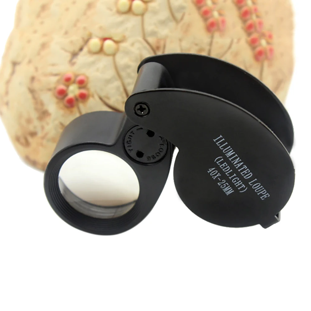

Vastar 40X Portable Folding Magnifier Loupe Illuminated Magnifier Magnifying Glass Jewelry Coins Stamps Antiques with LED light