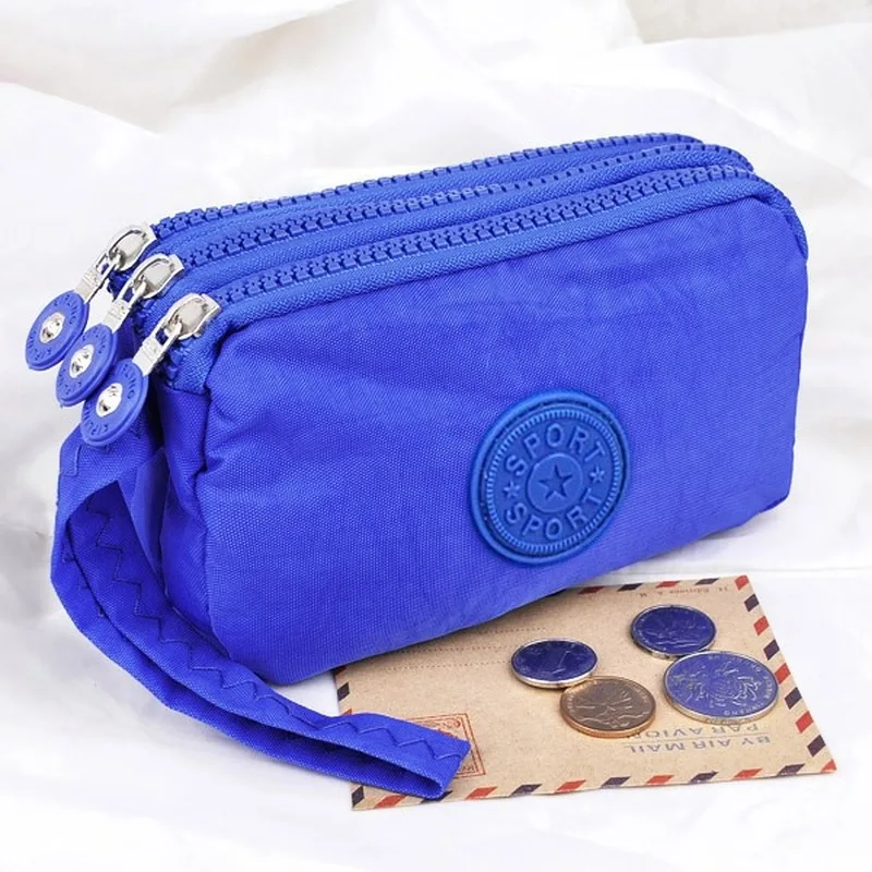 

3 Zippers Lady Purses Women Wallets Clutch Coin Purse Cards Keys Money Bags Canvas Short Woman Girls Wallet Handbags Burse