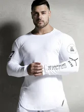  Men Bodybuilding Long sleeve t shirt Man Casual Fashion Skinny T-Shirt Male Gyms Fitness Workout Tees Tops Jogger Brand Clothing 