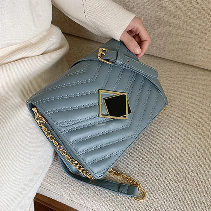 

Fashion Female Square Crossbody Bag 2020 Quality PU Leather Women's Winter Designer Handbag Lock Chain Shoulder Bags Traval Bag