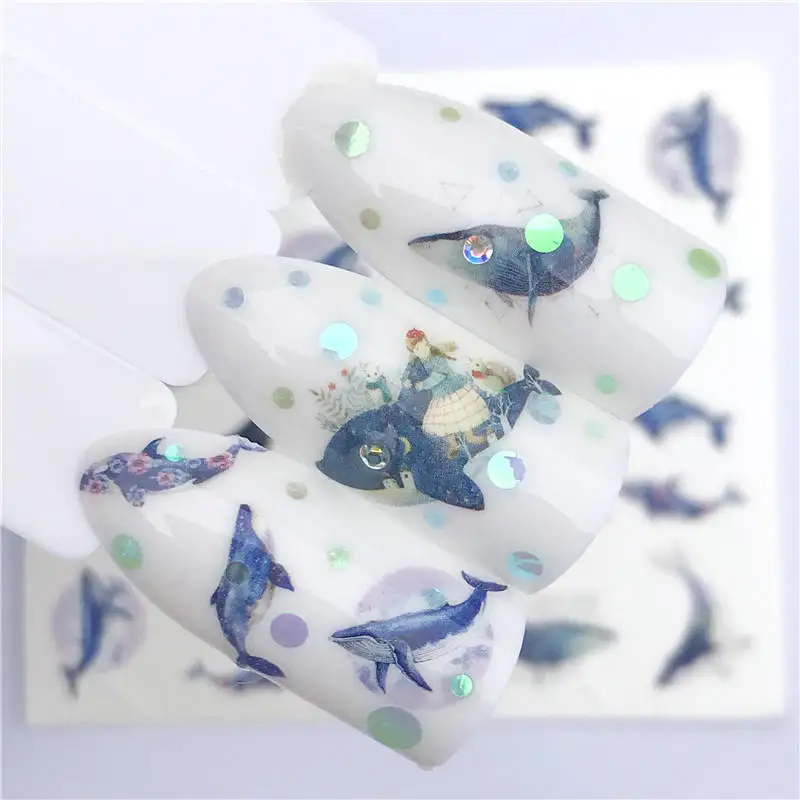 2022 NEW Designs Blue Whale/Dolphin Noble Necklace For Nail Art Watermark Tattoo Decorations | Красота и здоровье