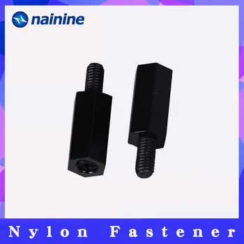 

[M2-M4*L+6mm] Black Thread Spacing Screw Plastic For PCB Motherboard Fixed Nylon Standoff Spacer Pillar NL16