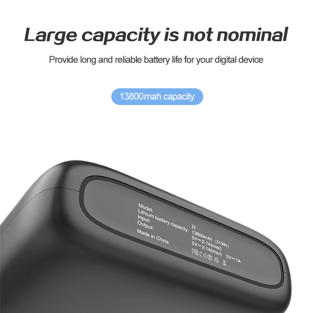13800 мАч mi ni power Bank USB TYPE C Быстрая зарядка светодиодный дисплей маленький внешний аккумулятор power bank для iPhone Xiaomi mi повербанк