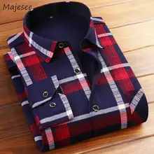 Клетчатые мужские рубашки с длинным рукавом для отдыха, толстые, теплые, большие размеры, мужские рубашки, повседневные, высокое качество, Ulzzang, уличная одежда для мужчин, Лидер продаж