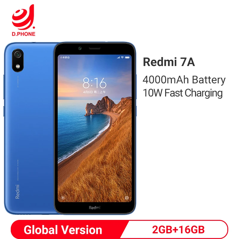 

Global Version Xiaomi Redmi 7A 7 A 2GB 16GB 5.45" Snapdargon 439 Octa core 4000mAh Battery 13MP Camera Smartphone