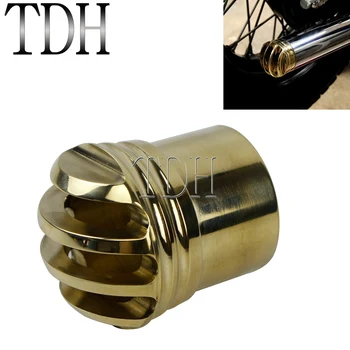 

Brass Motorcycle Cage Exhaust Tips For Harley Touring Dyna Custom Bobber Chopper Cafe Racer w/ 1 3/4" Diameter Pipe Universal