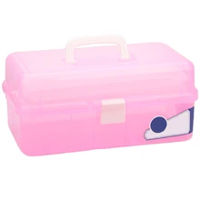 Ярко-розовый складной ящик для инструментов, рабочий ящик, складной ящик для инструментов, медицинский шкаф, маникюрный ящик для хранения инструментов