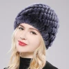 Women Winter Warm Real Rex Rabbit Fur Hat Snow Cap Winter Hats for Women Girls Real Fur Knit Skullies Beanies Natural Fluffy Hat 5