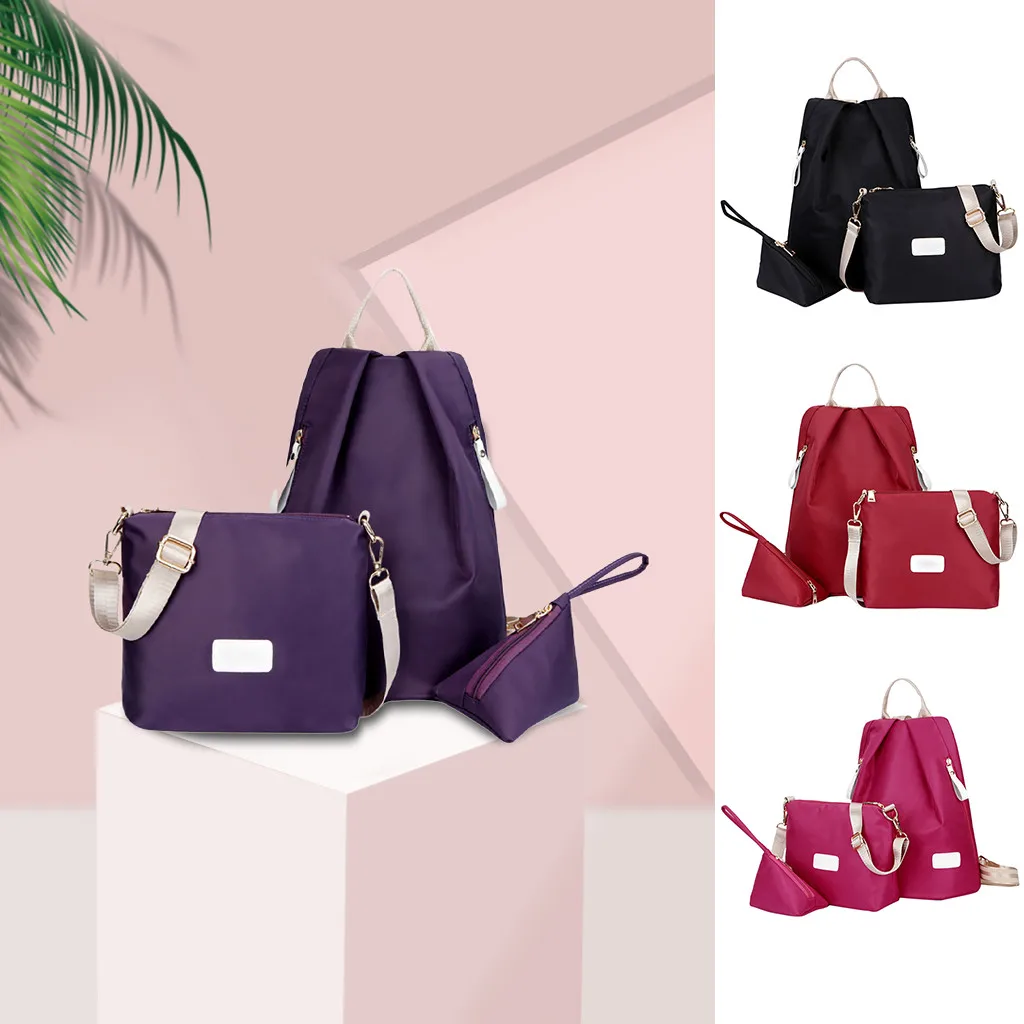 Aelicy рюкзак для женщин, дорожная модная многофункциональная сумка, нейлоновые рюкзаки из трех предметов, одноцветная сумка для матери, студенческие повседневные сумки