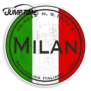 

Jump Time Milan Italy Vinyl Stickers - Flag Italian Fun Sticker LuggageWaterproof Car Decal Trunk Car Accessories