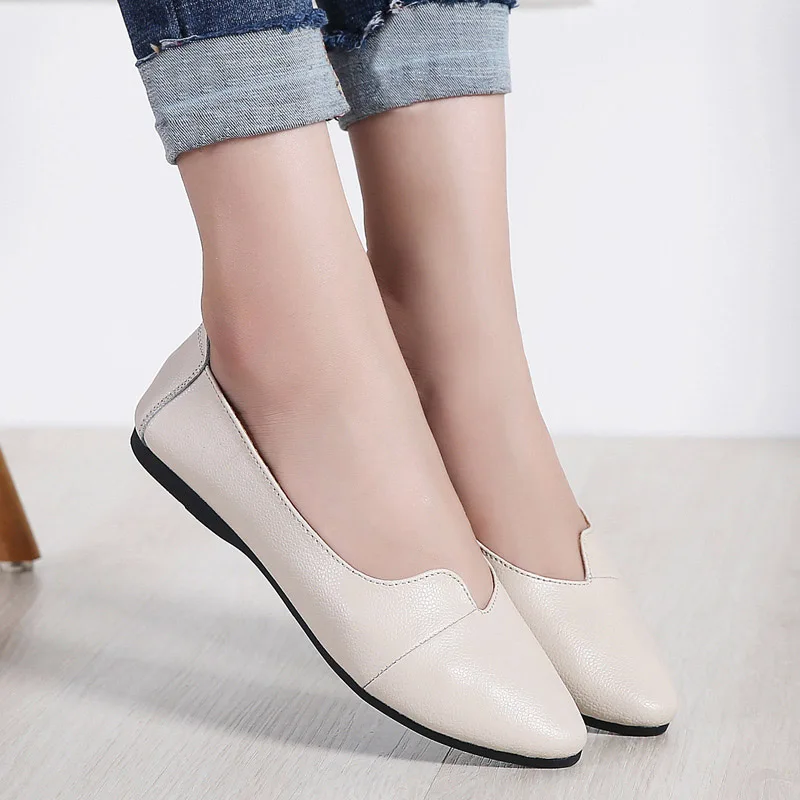 

Fashion Women Ballet Flats Shoes Pointy Toe Vintage Anti-slip Casual Shoes For Spring Shoes Woman Zapatos De Mujer