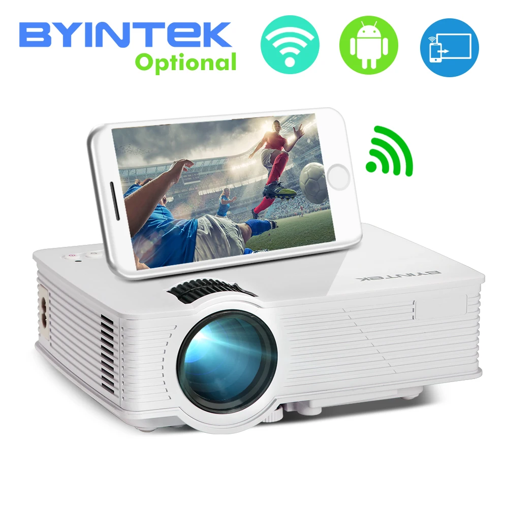 

BYINTEK SKY BT140/BT140plus/BT140android Mini LED Projector HD Home Theater (Optional: Wireless display for Iphone Smartphone)