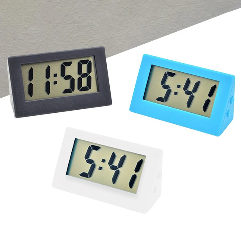 1Pcs Self adhesive Digital Clock Desk Digital Clock LCD Screen Self